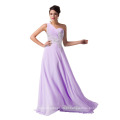 Grace Karin Um ombro Beaded Long Lilac Evening Dress CL4506-4